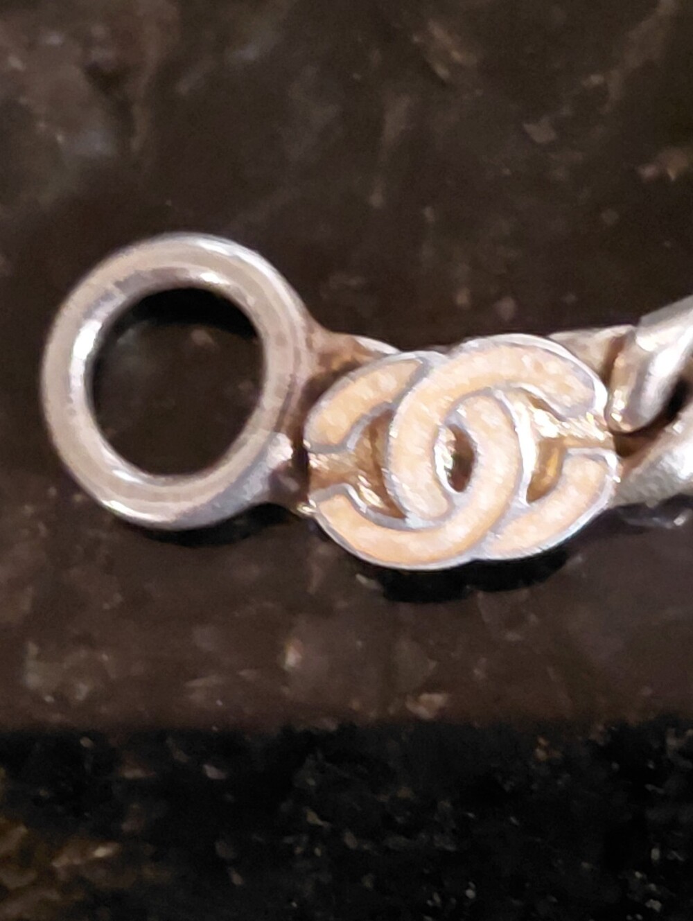 CHANEL Silver Chain Coco Mark Logo Bracelet COA - Picture 6 of 11